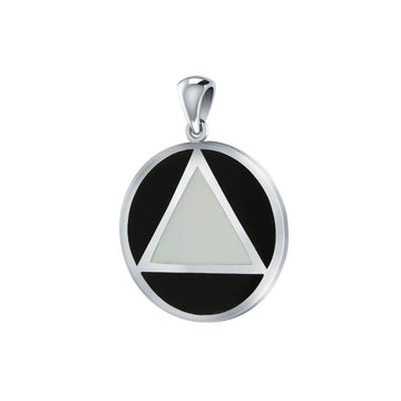 AA Symbol Silver Pendant with Stone TPD170 - Jewelry